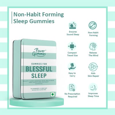 Power Gummies: Blessful Sleep Gummies for Women & Men  - Fruit Flavour - 10 Gummies - 5 Days Pack