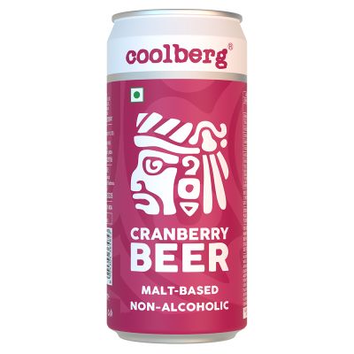 Coolberg: Non Alcoholic Beer Can - Peach & Cranberry - Pack of 6 - 300ml Each