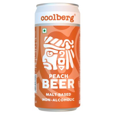 Coolberg: Non Alcoholic Beer Can - Peach & Cranberry - Pack of 6 - 300ml Each