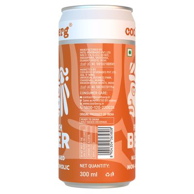 Coolberg: Non Alcoholic Beer Can - Peach & Cranberry - Pack of 6 - 300ml Each