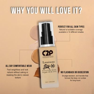 C2P Pro: Pro Luminious Silk Foundation  Light 04