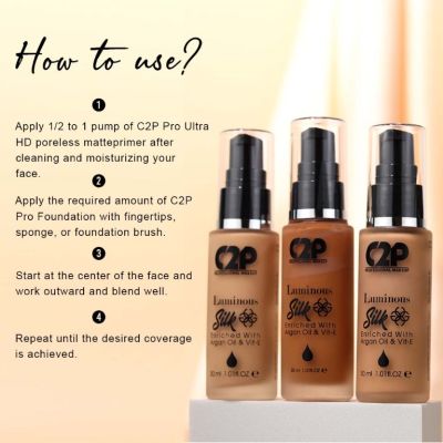 C2P Pro: Pro Luminious Silk Foundation  Dark 12