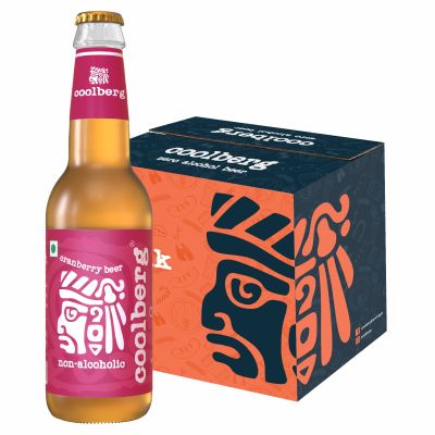 Coolberg: Non Alcoholic Beer Glass Bottle - Cranberry - Pack of 6 - 330ml Each