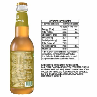 Coolberg: Non Alcoholic Beer Glass Bottle - Ginger - Pack of 6 - 330ml Each