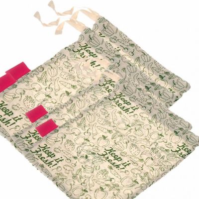 GOLI SODA: Keep It Fresh Reusable Cotton Produce Bags For Storage - Big Pack of 4