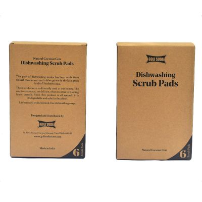GOLI SODA: Natural Coconut Coir Dishwashing Scrub Pads - Pack Of 12