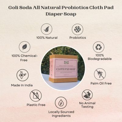 GOLI SODA: All Natural Probiotics Cloth Pad Diaper Soap Soap - 90gm (Pack Of 2)