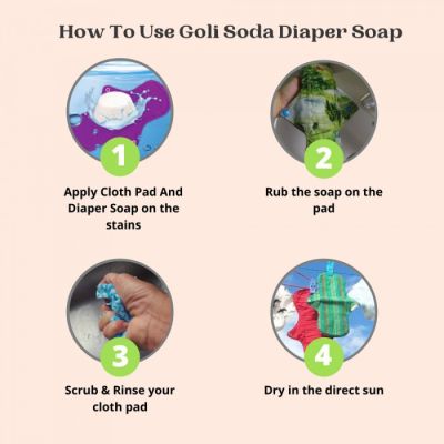 GOLI SODA: All Natural Probiotics Cloth Pad Diaper Soap Soap - 90gm (Pack Of 2)