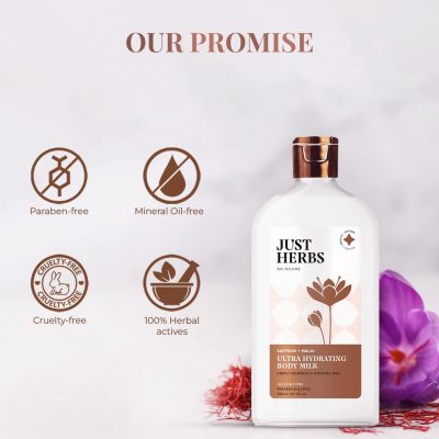 Just Herbs: Safron Malai Ultra Hydrating Body Milk - 300ml