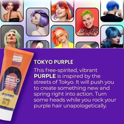 Anveya: Tokyo Purple Semi Permanent Hair Color -  100ml