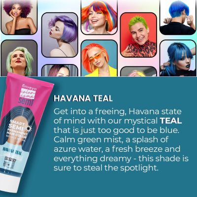 Anveya: Havana Teal Semi Permanent Hair Color -  100ml