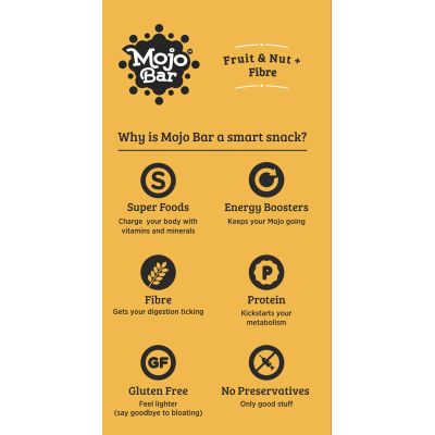 MOJO BAR: Fruit & Nut Bar + Fibre - Pack of 15