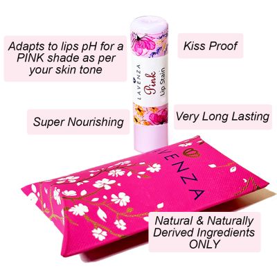 Lavenza: pH Adaptive Natural Pink Lipstain & Lip Balm (2in1) - 3gm