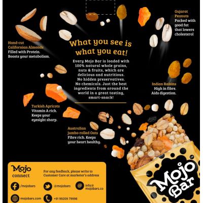 MOJO BAR: Fruit & Nut Bar + Fibre - Pack of 6