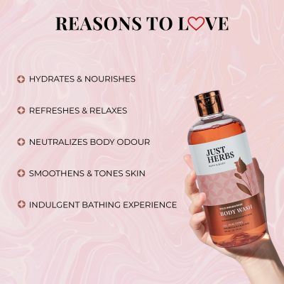 Just Herbs: Shatpatri Wild Indian Rose Gentle Body Wash - 200ml