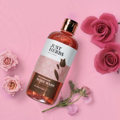 Just Herbs: Shatpatri Wild Indian Rose Gentle Body Wash - 200ml