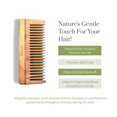 Ecotyl: Neem Wood Comb (Handmade) - Shampoo - 100gm