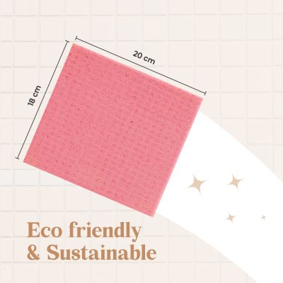 Cleevo: Swish Natural Cellulose Based Sponge Wipe - Pack Of 3