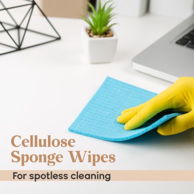 Cleevo: Swish Natural Cellulose Based Sponge Wipe - Pack Of 5
