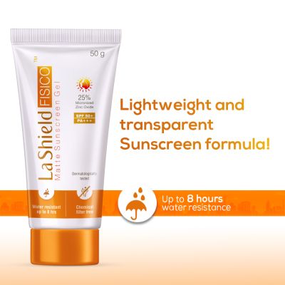 La Shield: Fisico SPF 50 Mineral Sunscreen Gel - 50 gm