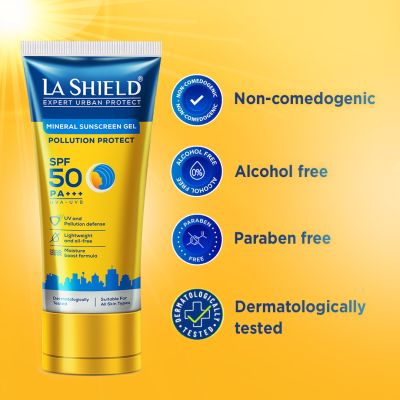 La Shield: Pollution Protect SPF 50 Mineral Sunscreen Gel - 50 gm