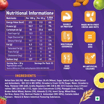 Bagrrys: Fruit & Fibre Mixed Fruit Muesli - 1kg