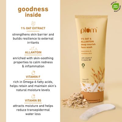 Plum: 1% Oat & Allantoin Deep Nourish Face Wash - 100ml