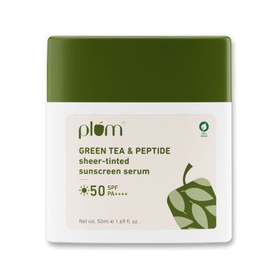 Plum: Green Tea & Peptide Sheer-tinted Sunscreen Serum with SPF 50 & PA++++ - 50ml