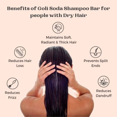 GOLI SODA: Goli Soda All Natural Probiotics Shampoo Bar for Dry Hair - 90gm