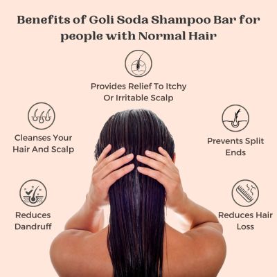 GOLI SODA: Goli Soda All Natural Probiotics Shampoo Bar for Normal Hair - 90gm
