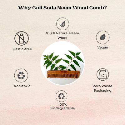 GOLI SODA: Goli Soda Neem Wood Comb Double Tooth - 35gm