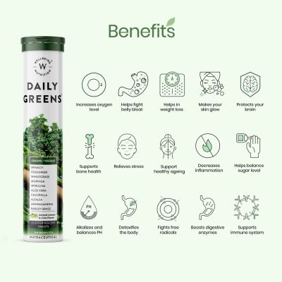 Wellbeing Nutrition: Daily Greens, Organic Wholefood Multivitamin- 90 Tabs