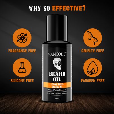Mancode: Beard Oil - Lemon Grass & Orange Oil - 60ml