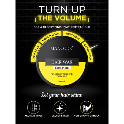 Mancode: Hair Wax Extra Hold Glossy Finish - 100gm