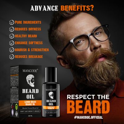 Mancode: Beard Oil - Lemon Grass & Orange Oil - 60ml
