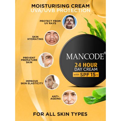 Mancode: 24 Hours Day Cream with SPF 15+ - 100gm