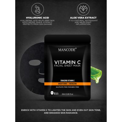 Mancode: Vitamin C Face Sheet Mask - 25ml