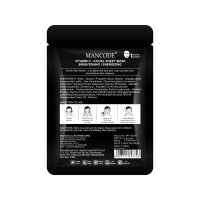 Mancode: Vitamin C Face Sheet Mask - 25ml