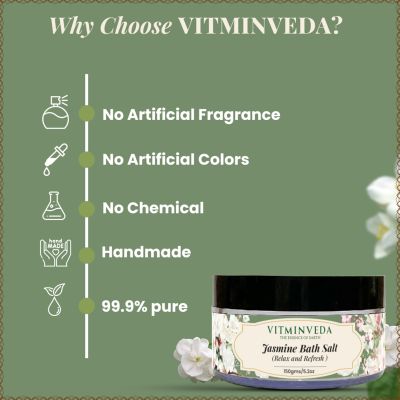 VITMINVEDA: Natural Jasmine Bath Salt - 150 gm