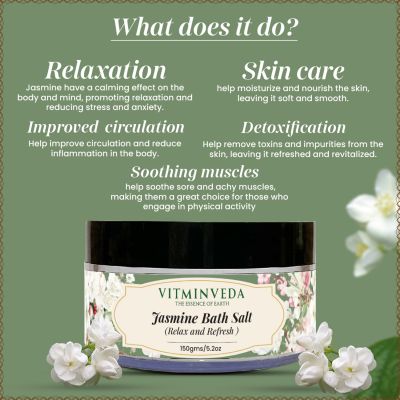 VITMINVEDA: Natural Jasmine Bath Salt - 150 gm