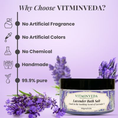 VITMINVEDA: Natural Lavender Bath Salt - 150 gm