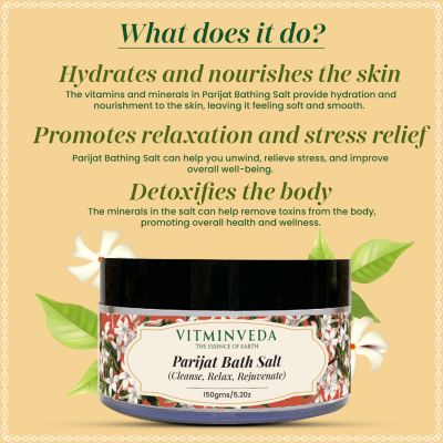 VITMINVEDA: Natural Parijat Bath Salt - 150 gm