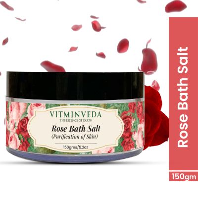 VITMINVEDA: Natural Rose Bath Salt - 150 gm