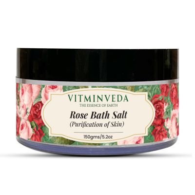 VITMINVEDA: Natural Rose Bath Salt - 150 gm
