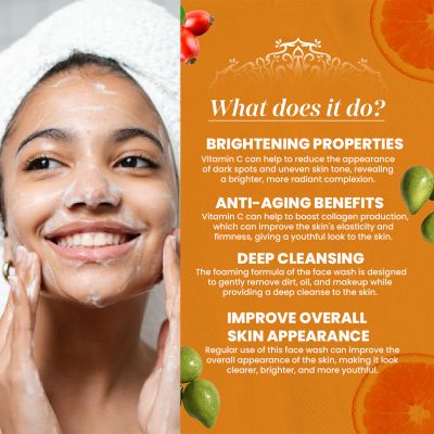 VITMINVEDA: Natural Vitamin C & B3 Foaming Face Wash - 100 ml