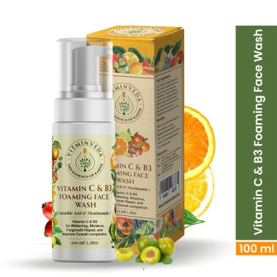 VITMINVEDA: Natural Vitamin C & B3 Foaming Face Wash - 100 ml
