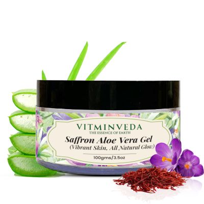 VITMINVEDA: Pure Natural Aloe Vera Gel with Saffron - 100 gm