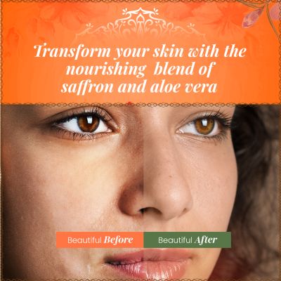 VITMINVEDA: Pure Natural Aloe Vera Gel with Saffron - 100 gm