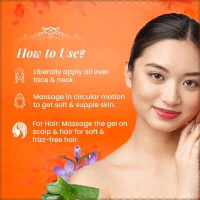 VITMINVEDA: Pure Natural Aloe Vera Gel with Saffron - 100 gm