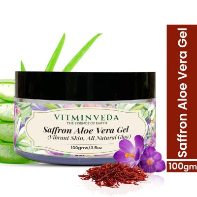 VITMINVEDA: Pure Natural Aloe Vera Gel with Saffron - 100 gm